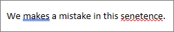 mistake - Spelling & Grammar Option