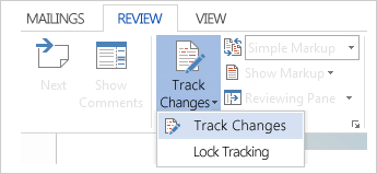 track change - Working with MS Word 2013