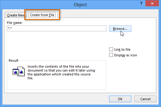 charts extra dialogbx - Embedding an Excel Chart