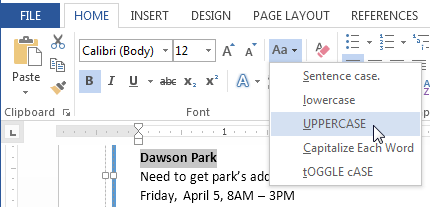 format case before - How to Format Text in MS Word