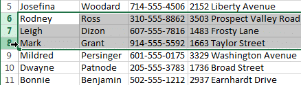 mod row delete select - Insert, delete, move, and hide or UN hide Rows and Columns in MS Excel