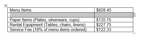 table add row plus after 1 - Working with Table in MS Word