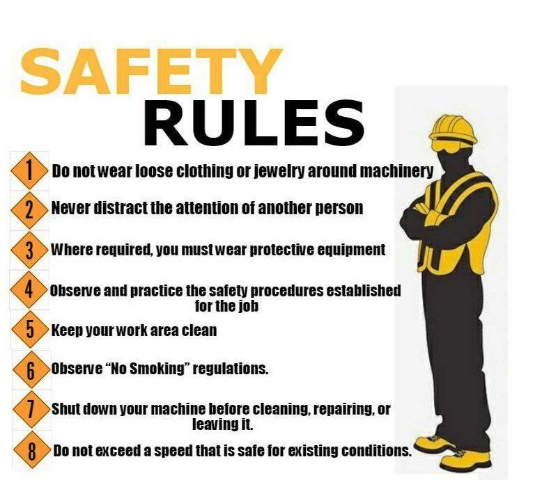 Safety rules at workplace